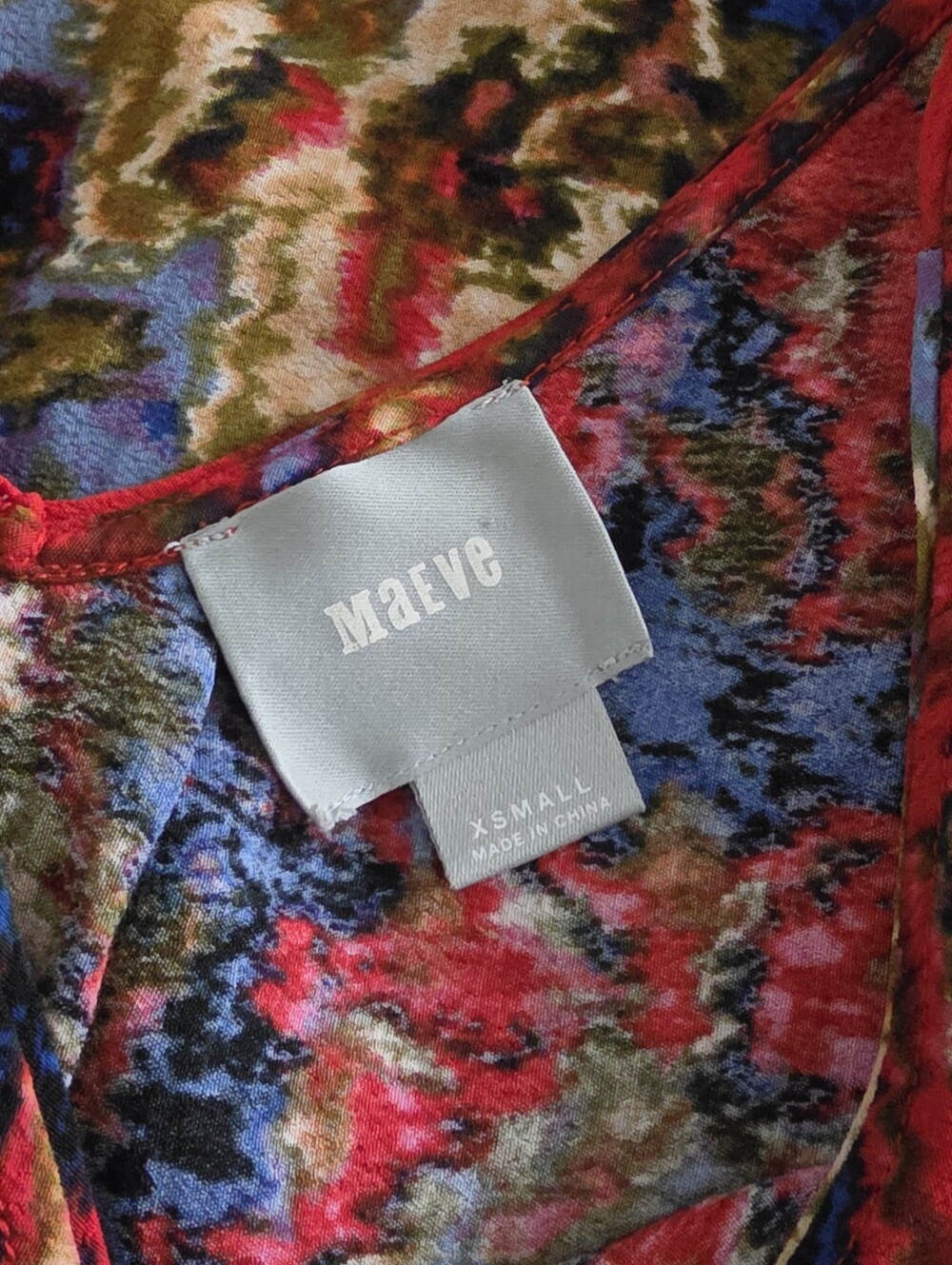 Maeve Red Multi-Color Printed Mini Dress - Picture 3 of 4